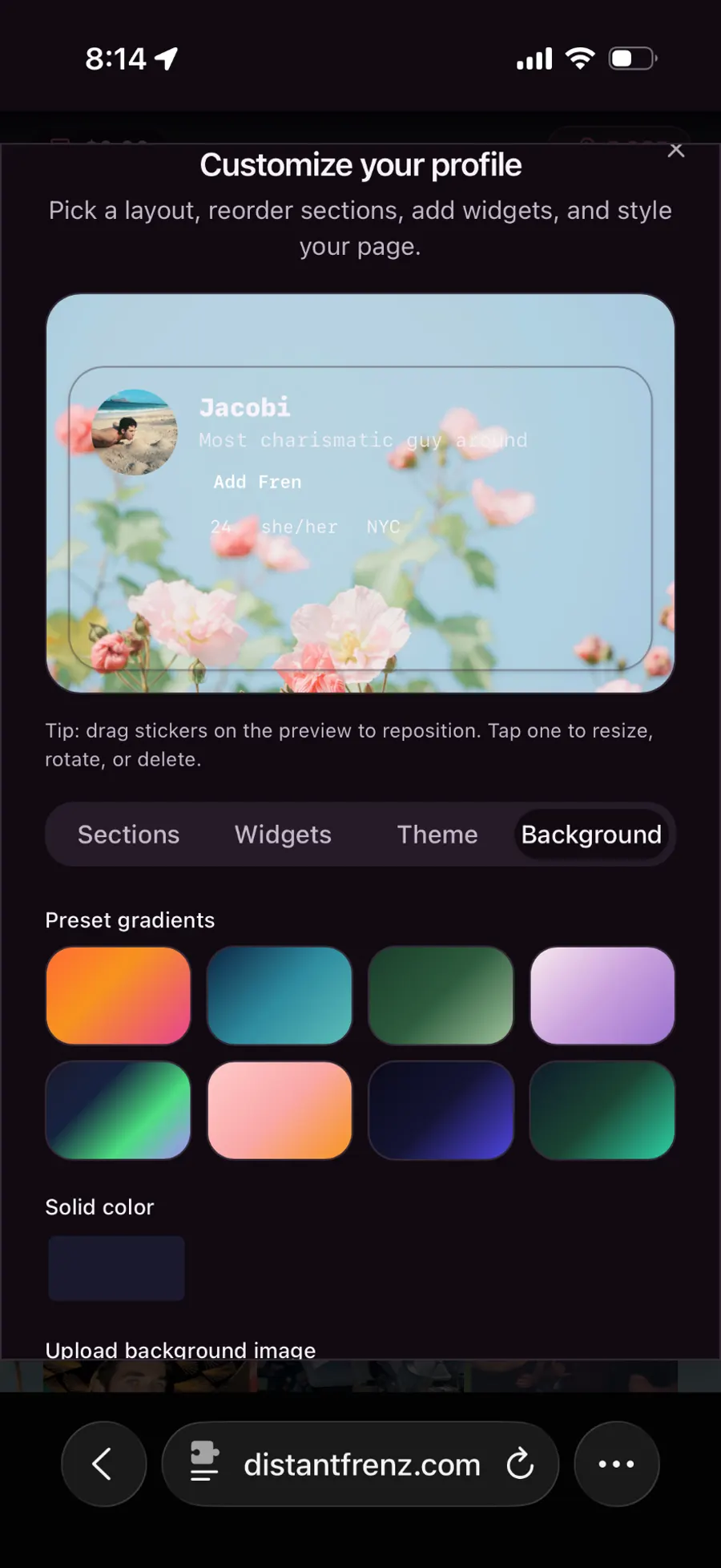 Profile customization
