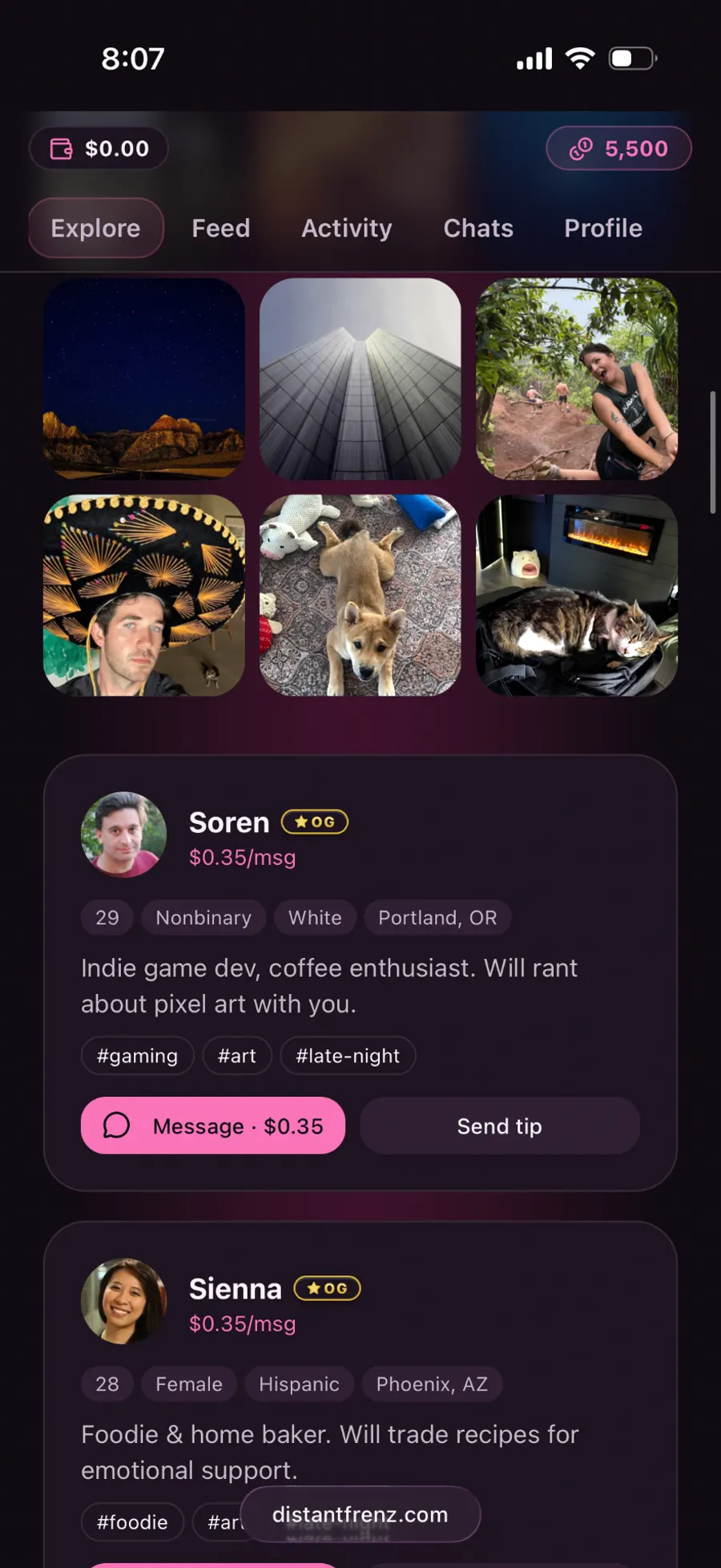 Explore profiles