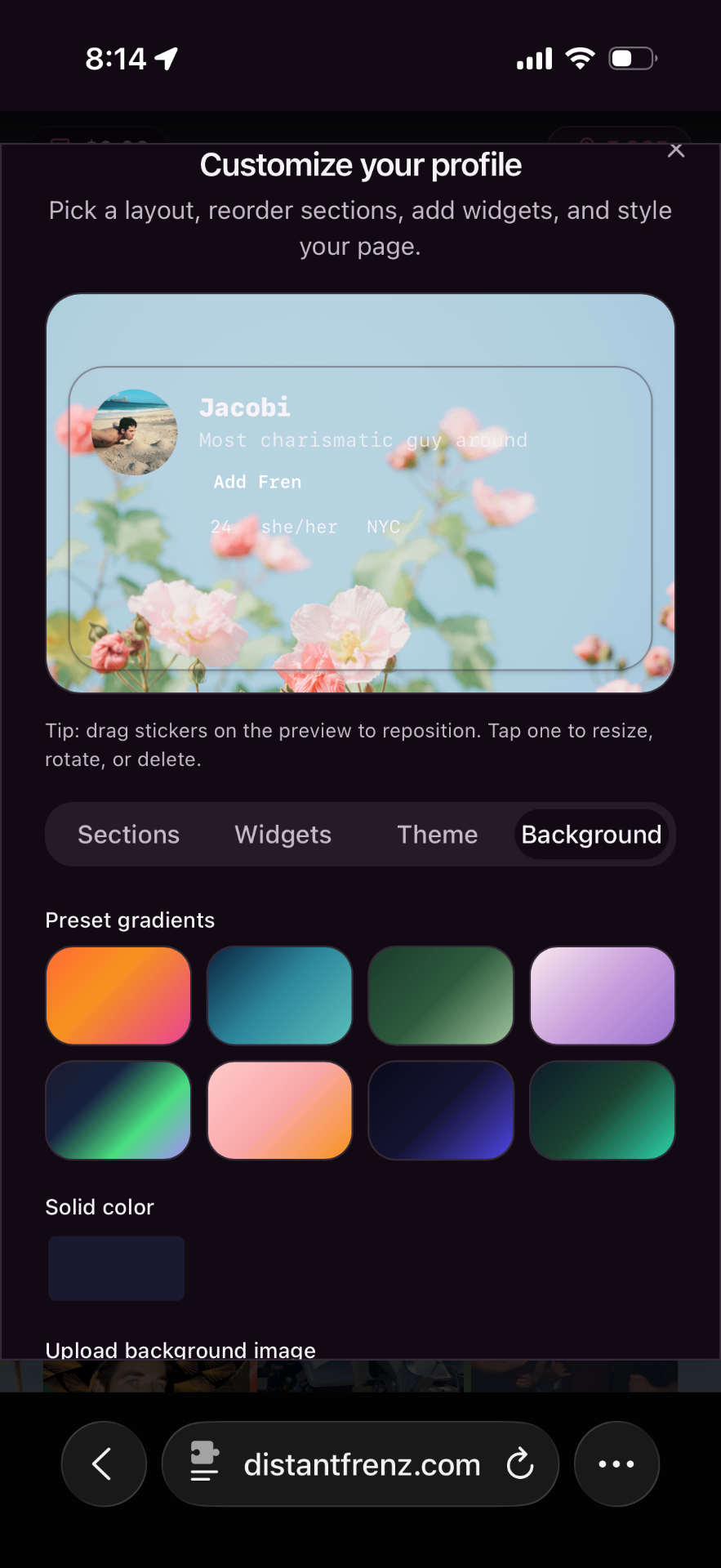 Profile customization